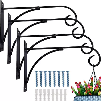 4PCS Hanging Plant Bracket 10 X6  Metal Wall Mount Hanger Indoor Outdoor Home De • $34.99