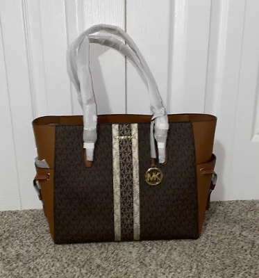 Michael Kors Brown Signature Large Drawstring Gilly Tote NWT $628 MAKE AN OFFER • $215.99