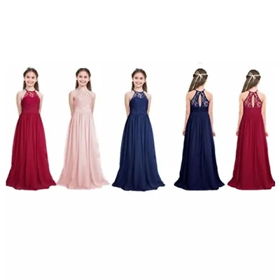 £16.87 • Buy Flower Girl Lace Wedding Party Birthday Prom Teenage Bridesmaid Sleeveless Dress