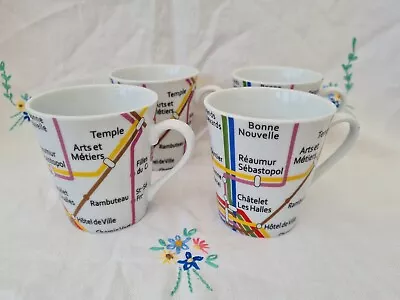 £12.99 • Buy Set Of 4 Paris Underground 4 X Espresso Coffee Cups