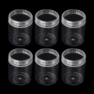  6 Pcs Clear Container With Lid Empty Makeup Containers Sample Jars Round • $6.13