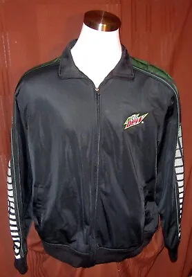 Mountain Dew Mens Full-Zip Lined Track Jacket Black Polyester Size XL EUC • $18