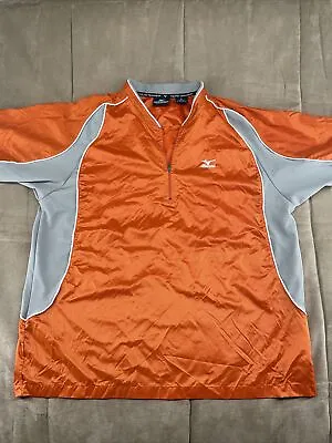 Mizuno Teamwear 1/4 Zip Windbreaker Men’s XL Jacket Pullover TEXAS Orange • $28.85