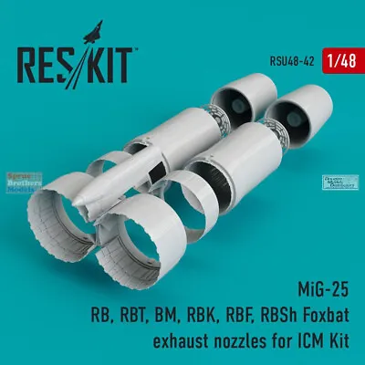 RESRSU480042U 1:48 ResKit MiG-25RB/RBT/BM/RBK/RBF/RBSh Foxbat Exhaust Nozzles • $43.49