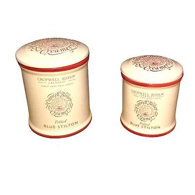 CROPWEL BISHOP Creamery English Potted Blue Stilton Cheese Ceramic Storage Jars • £12.50