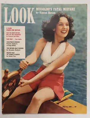LOOK Magazine July 16 1940 Linda Darnell ~Mussolini & Hitler ~Highway Billboards • $29.99