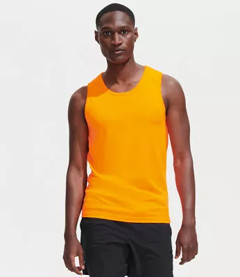 SOL'S Sporty Performance Tank Top - Mens 100% Polyester Plain Vest Tee - 02073 • £6.95