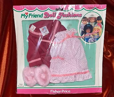 Fisher Price 1982 My Friend Doll Fashions #232 Bedtime Outfit Pink Robe 4 Piece • $25