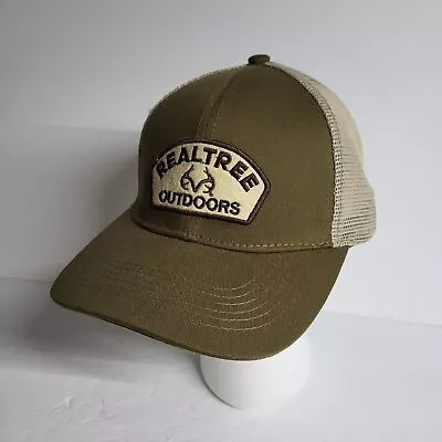 Realtree Outdoor Adjustable Baseball Trucker Hat Mesh Brown Embroidered Antlers • $7.49