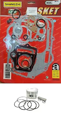 FULL GASKET SET & PISTON SET FOR LIFAN LONCIN 110cc PIT BIKE ENGINE 52.4mm BORE • £25.99