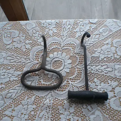 2 Vintage Farm Hooks 1 Has Unusual Tip • $15