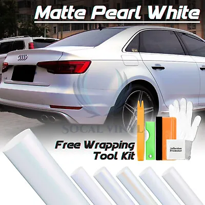 Pearl White Gloss / Matte Metallic Style Vinyl Wrap Sticker Decal Air Release • $64.98