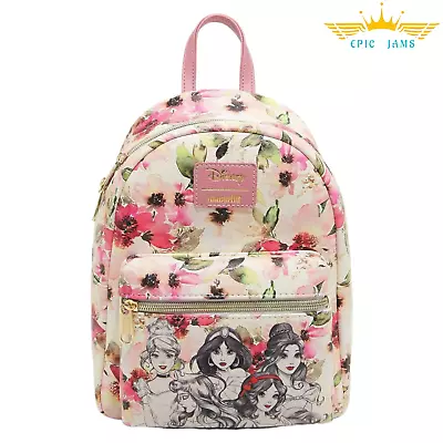 Loungefly Disney Princess Floral Sketch Mini Backpack New • $89.99