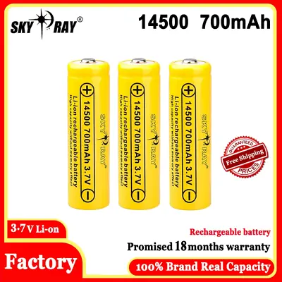 TrustFire 4/2/1* 14500 700mAh Lithium Li-ion 3.7V Rechargeable Battery Flat Top • £8.06