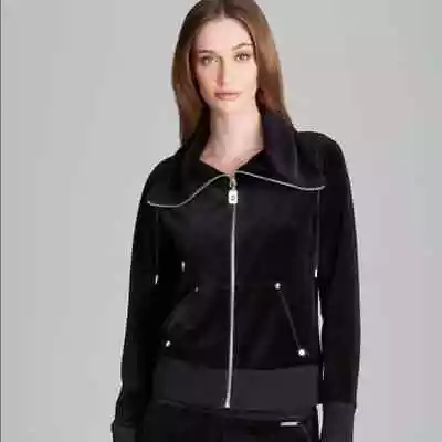 MICHAEL MICHAEL KORS Black Velour Zip Front Jacket | M • $44.99