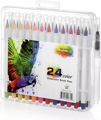 $9.99 • Buy Positive Art Watercolor Brush Pen 24 Colors And 1 Free Water Coloring Brush