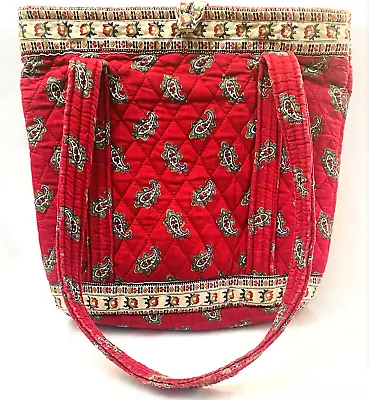 VINTAGE 1991 Vera Bradley Red Villager Tote Bag Paisley Vintage - As Is • $12