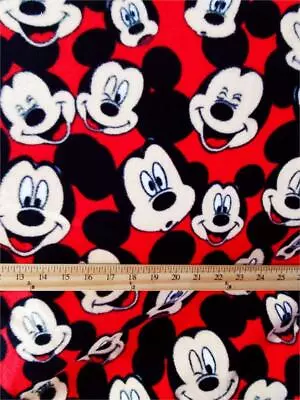 Fleece DISNEY'S MICKEY MOUSE Printed Fabric - MICKEY All Over / 58  Wide / SBY • $19.90