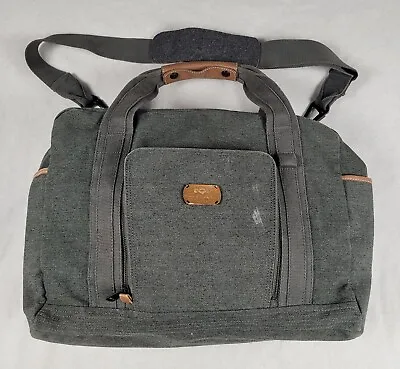 House Of Marley Mens Gray Travel Luggage Shoulder Bag Wool Leather TPU Blend • $30