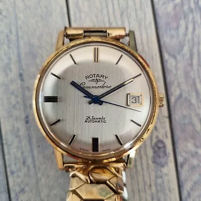 Vintage 9ct Rotary Commodore Automatic Men's Watch 9k • £449