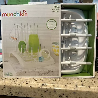 New Munchkin Fold & Store Folding Baby Bottle Drying Rack. White/Grey • $12.95