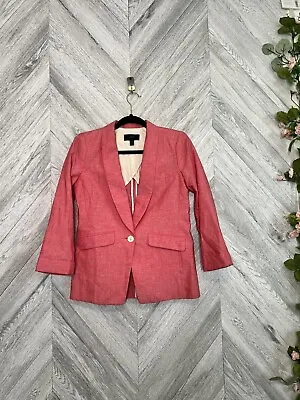 J.Crew Unstructured Jacket / Blazer 2P Pink Cotton-Linen Style H6200 $100 • $36