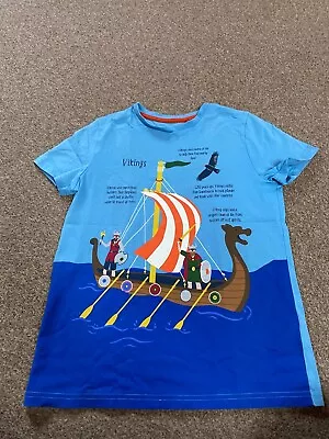 Boys Mini Boden Viking Print T-Shirt Age 11-12 Years • £10