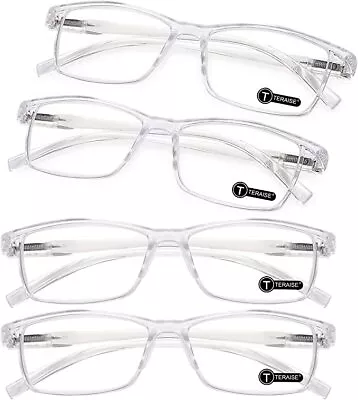 TERAISE Anti- UV Reading Glasses 4 Pairs Blue Light Blocking Reader Womens Mens • $20.99