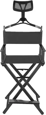 Foldable Director's Chair 58  Tall Makeup Chair With Removable Head Rest [67] • $75