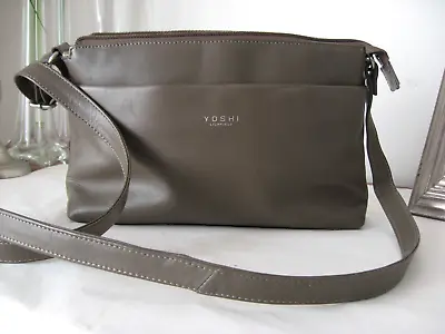 YOSHi!!! BEAUTIFUL GENUINE BUTTERSOFT LEATHER TAUPE SHOULDER BAG!!! • £24.99