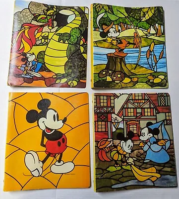 Mickey & Minnie Mouse Portfolio Folders Walt Disney Company Vintage Set Of 4 • $14.99