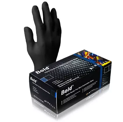 Black Nitrile Gloves 5 Mil Thick Aurelia Bold Exam Grade Medical Latex Free • $109.99