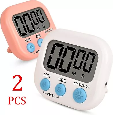 2 Pcs Large LCD Digital Kitchen Timer Count Down Up Clock Loud Alarm Magnetic • $10.99