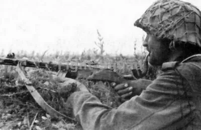 WW2 Picture Photo German Soldier With A Captured PPSh-41 Submachine Gun 1283 • $5.95