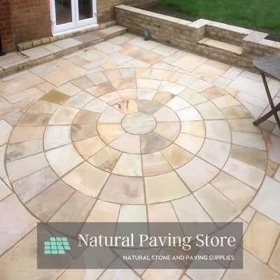 Sandstone Fossil Mint 4m Circle Natural Indian Stone Patio Paving • £625