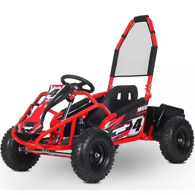 MotoTec Mud Monster Kids Electric 48v 1000w Go Kart Full Suspension Red ✅ • $1199