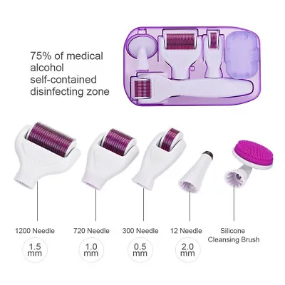 $26.33 • Buy 6 In1 Titanium Derma Roller Dermaroller Micro Needle Skin Care Kit-