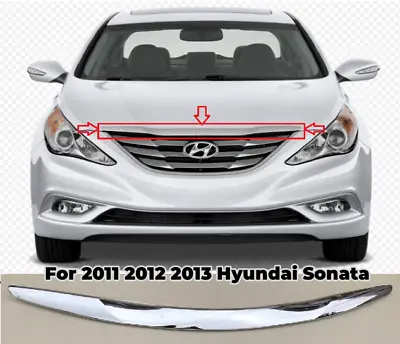 Fit 2011-2013 Hyundai Sonata Chrome Front Upper Hood Grille Molding Trim • $23.60