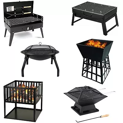 Outdoor Fire Pit Garden Fire Pit Camping Patio Heater Large Log Burner Bbq Grill • £17.39