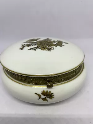 Vintage Japanese Andrea By Sadek Gold Rose Hinged Trinket Box • £16.38