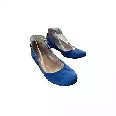 Women’s J Crew Size 8 Blue Cece Genuine Suede Leather Made In Italy Ballet Flats • $85