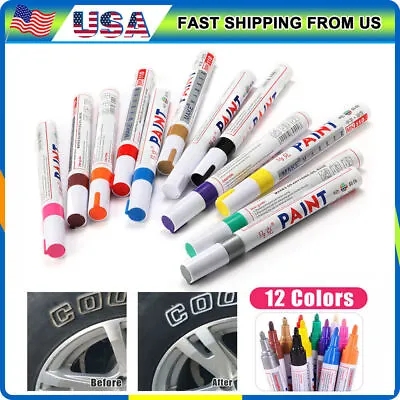 12Pcs Waterproof Permanent Paint Marker Pen For Car Tyre Tire Tread Rubber Meta* • $8.38