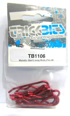 RC Body Clips Bodyshell Clips (8pcs) 1/5 Scale Metallic Red Large TB1106 • £2.99