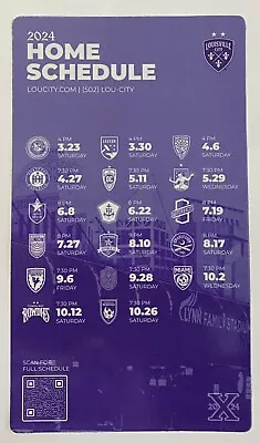 2024 LOUISVILLE CITY FC Schedule ⚽️ Soccer Sked  Not 2023. MAGNET Home Only • $2.25