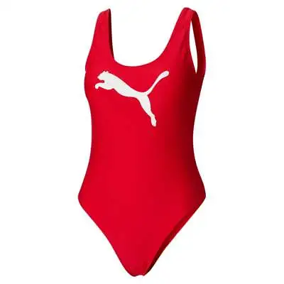 Puma 1Pc Scoop Back One Swimsuit Womens Red Casual Athletic 85925201 • $17.99