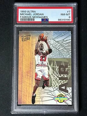 1993 Fleer Ultra Famous Nicknames Michael Jordan #7 PSA Graded Card INSERT Bulls • $47.95