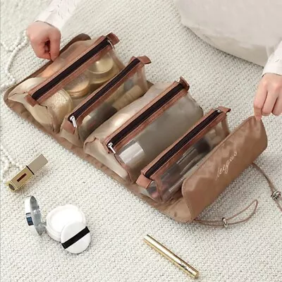 Travel Cosmetic Storage MakeUp Bag Roll Up Hanging.Toiletry Wash Organizer Pouch • £2.75