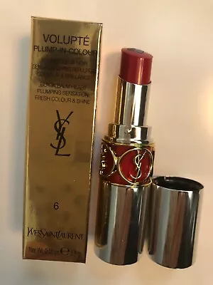 Yves Saint Laurent ~ Volupte Plump-in-Colour Lipstick - 6 Lunatic Red NEW • £15