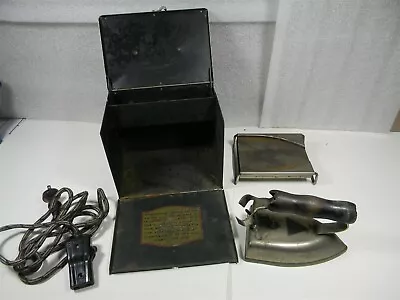 Vintage American Beauty Iron / Sunbeam Fireproof Box - !17 - • $41.95