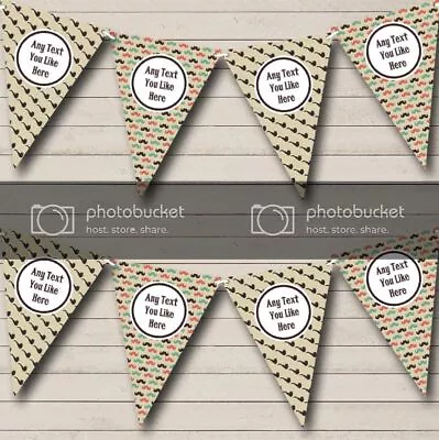 Vintage Retro Pipes And Moustache Personalised Birthday Party Bunting Banner • $10.57